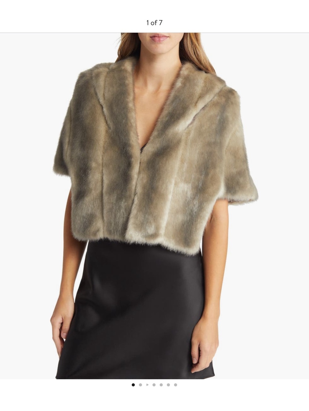 Eliza J Brown Faux Fur Cape - Picture 6 of 6